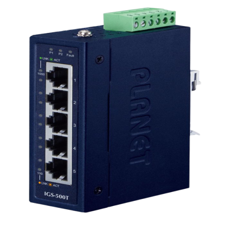 Planet IP30 Taille compacte 5 ports 10/100/1000T