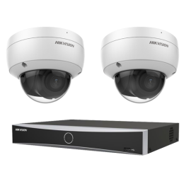 KIT Vidéosurveillance HIKVISION 2 Caméras Dômes 4MP + IA + IR