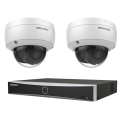 KIT Vidéosurveillance HIKVISION 2 Caméras Dômes 4MP + IA + IR