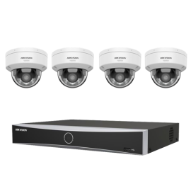 KIT Vidéosurveillance HIKVISION 4 Caméras Dômes 4MP ColorVu IA