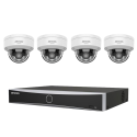 KIT Vidéosurveillance HIKVISION 4 Caméras Dômes 4MP ColorVu IA