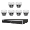 KIT Vidéosurveillance HIKVISION 6 Caméras Dômes 4MP ColorVu IA