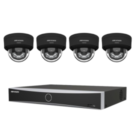 KIT Vidéosurveillance HIKVISION 4 Caméras Noires 4MP ColorVu IA