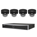 KIT Vidéosurveillance HIKVISION 4 Caméras Noires 4MP ColorVu IA