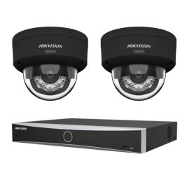 KIT Vidéosurveillance HIKVISION 2 Caméras Noirs 4MP ColorVu IA