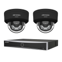 KIT Vidéosurveillance HIKVISION 2 Caméras Noirs 4MP ColorVu IA