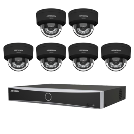KIT Vidéosurveillance HIKVISION 6 Caméras Noirs 4MP ColorVu IA