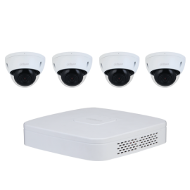KIT Vidéosurveillance DAHUA 4 Caméras Dômes 2MP IA + IR 30m