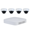 KIT Vidéosurveillance DAHUA 4 Caméras Dômes 2MP IA + IR 30m