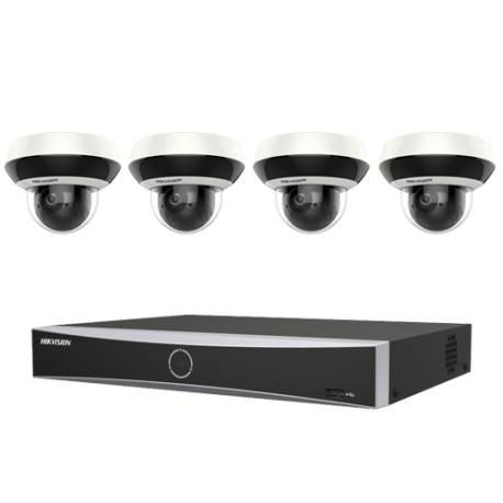KIT Vidéosurveillance HIKVISION 4 Caméras PTZ 4 MP + IR 20m