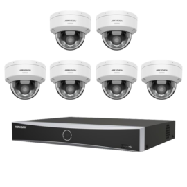 KIT Vidéosurveillance HIKVISION 6 Caméras Dômes 4MP Hybrid
