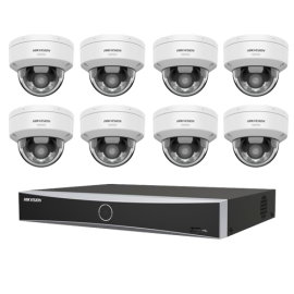 KIT Vidéosurveillance HIKVISION 8 Caméras Dômes 4MP Hybrid