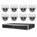 KIT Vidéosurveillance HIKVISION 8 Caméras Dômes 4MP Hybrid