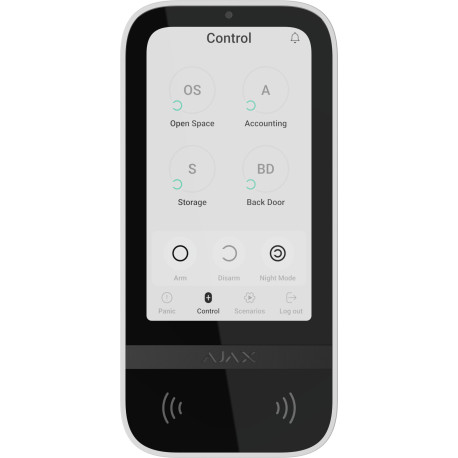 AJAX KeyPad TouchScreen Jeweller Blanc