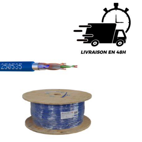 ELBAC CABLE RESEAU F/UTP CAT6 LSZH 500M BLEU  (F/UTP-C6/T5)