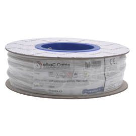 ELBAC CABLE RESEAU UTP CAT6 RESIDENTIEL 100M BLANC  (UTP-C6R/C1)