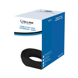 TECLINK Câble réseau CAT6 UTP 305 m Noir Extérieur 