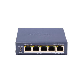 Répéteur PoE Gigabit Hikvision DS-3E0505P-E/R - 5 ports RJ45 boîtier métal compact