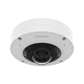 Caméra fisheye Hanwha XNF-A8014RV dôme blanc aluminium objectif fixe 1.76mm