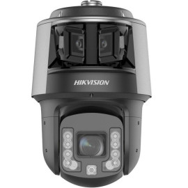 Caméra dôme PTZ Hikvision DS-2SF7C442MXG2 - carrosserie grise double capteur panoramique