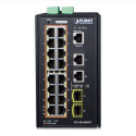 Switch PoE+ Planet IP30 Industrial L2+/L4 16-P