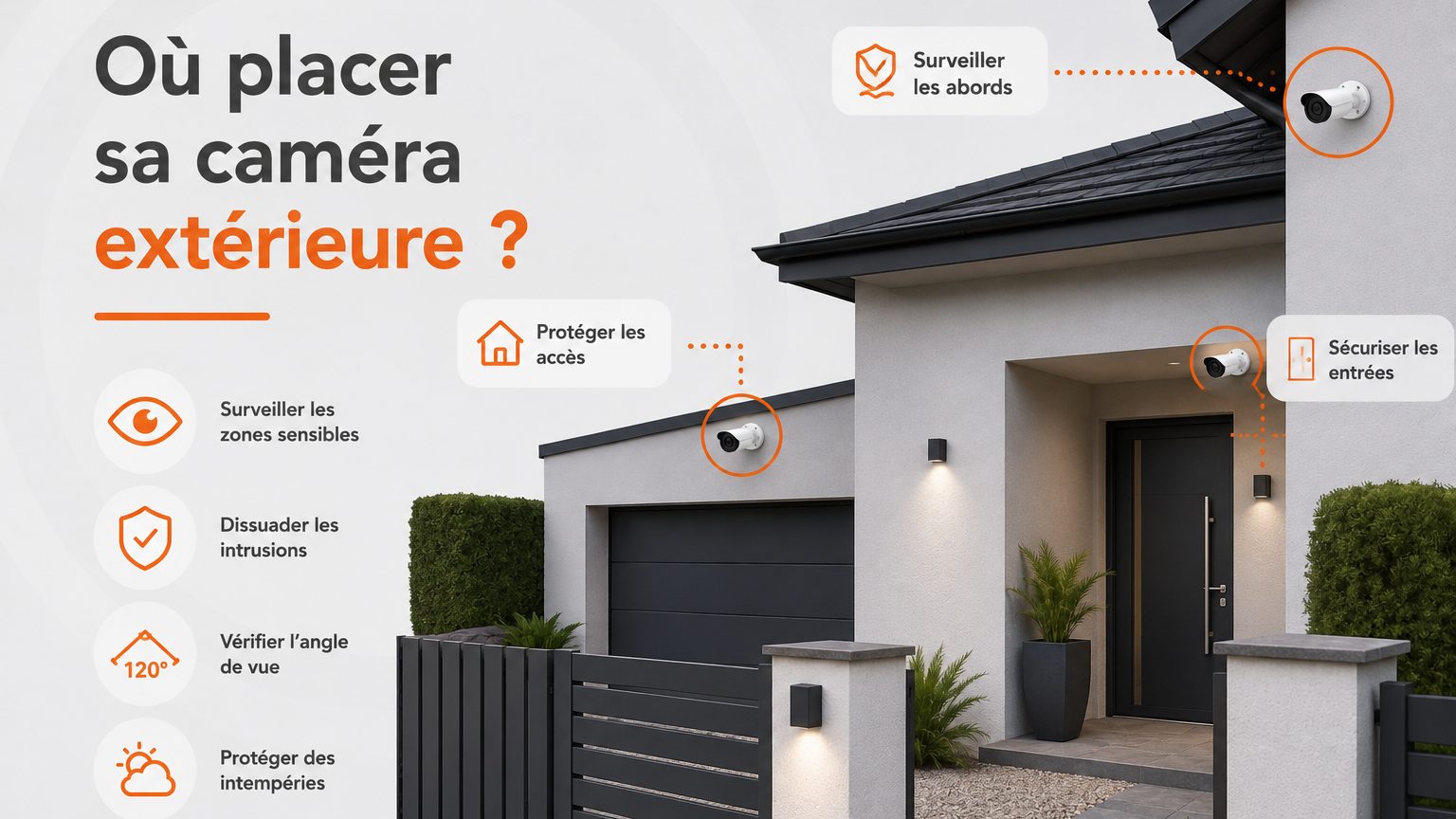 Où placer une caméra extérieure ? Hauteur et angle | W3CAM