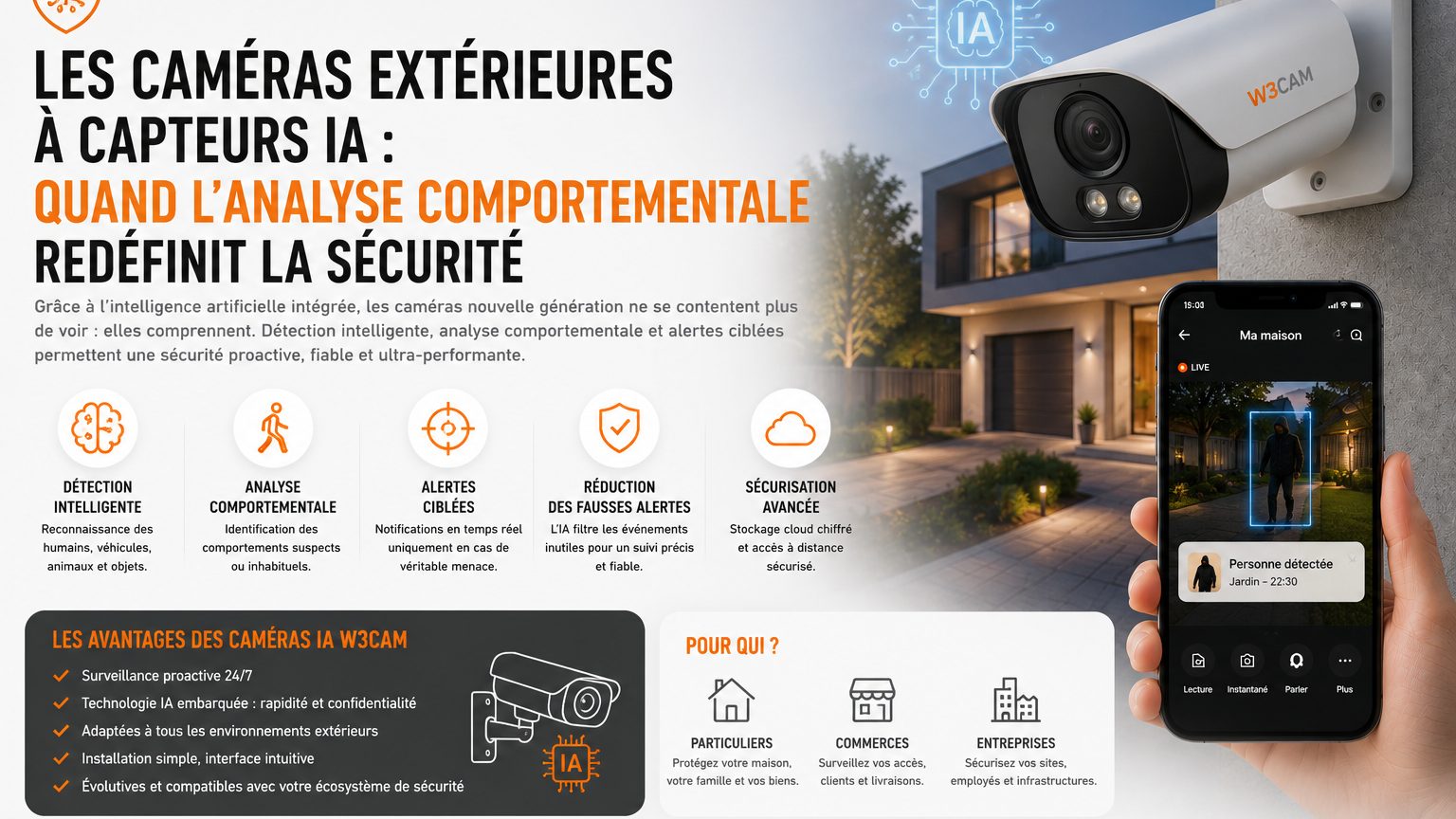 Caméra extérieure avec IA : détection, analyse et limites
