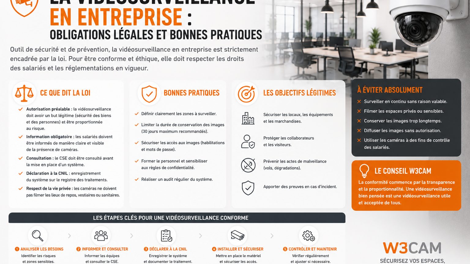 Vidéosurveillance en entreprise : obligations légales et bonnes pratiques