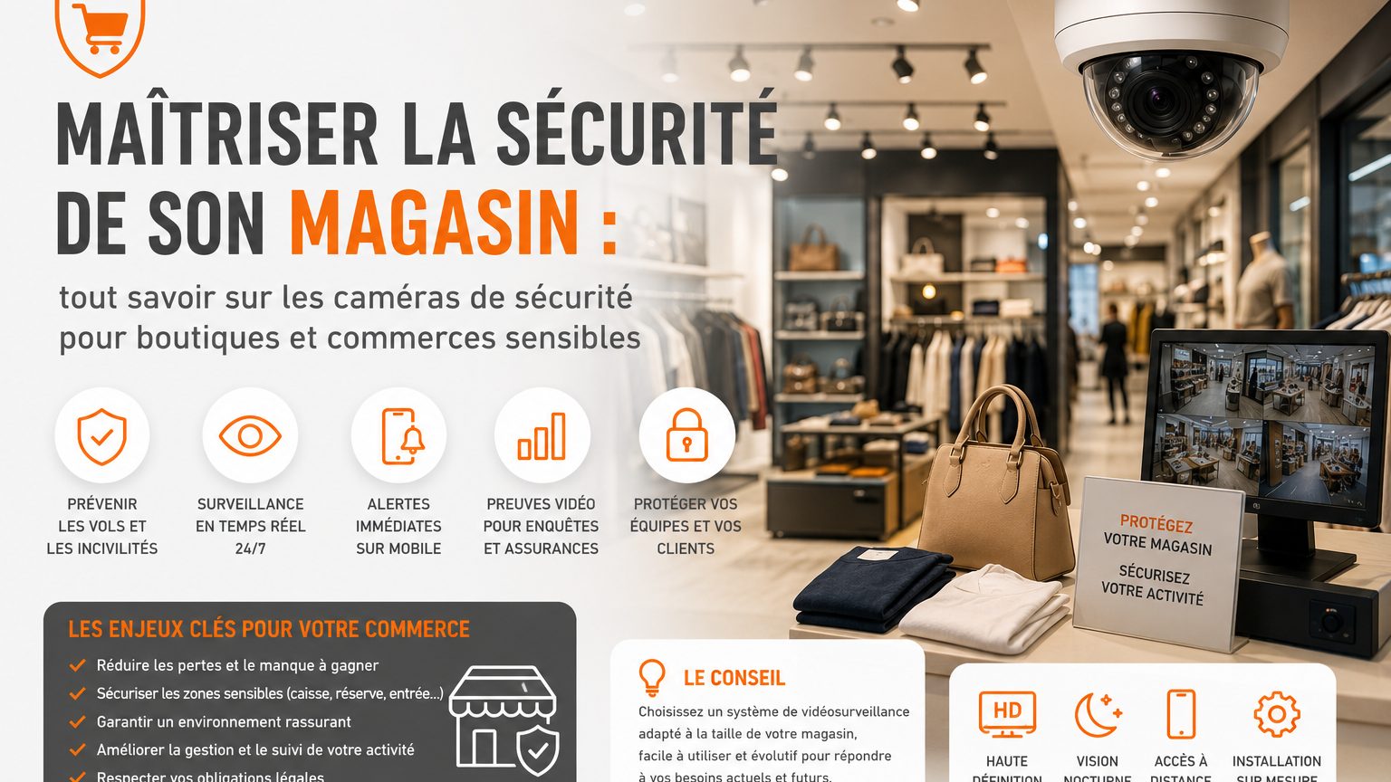 Caméra sécurité magasin / boutique | W3CAM