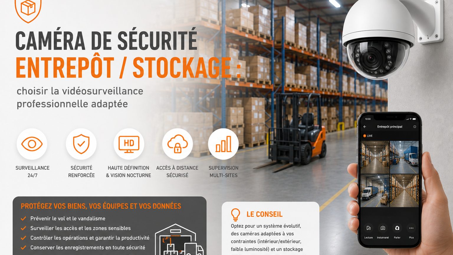 Caméra de sécurité entrepôt / stockage | W3CAM