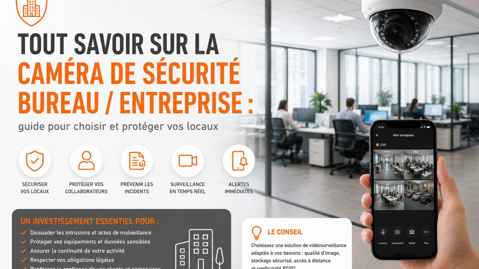 Caméra sécurité bureau / entreprise | W3CAM