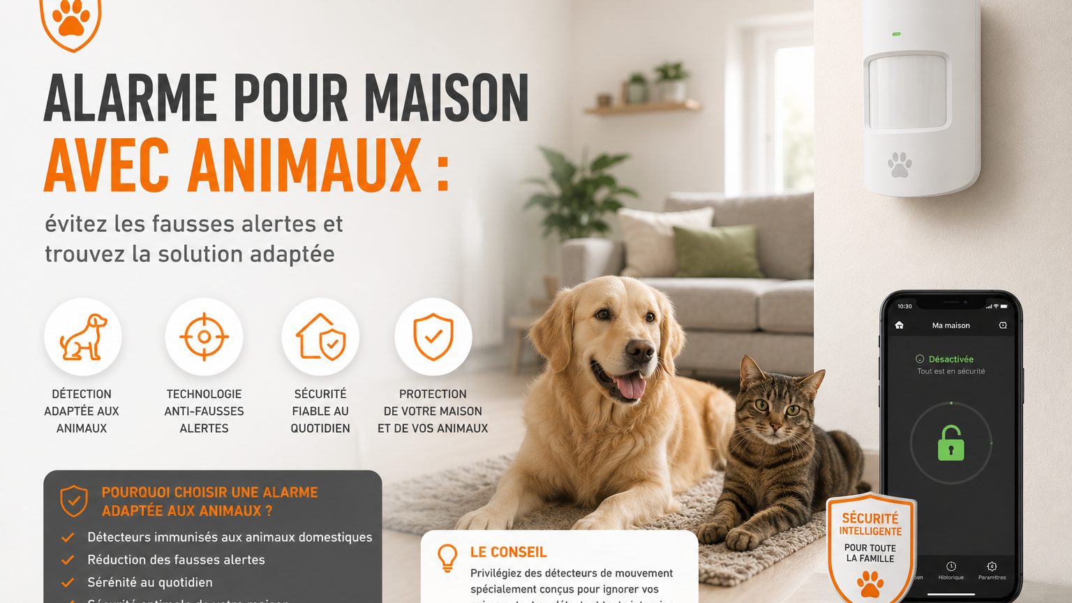 Alarme maison compatible animaux : chien / chat | W3CAM