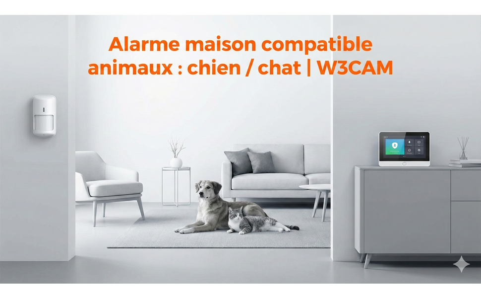 Alarme maison compatible animaux : chien / chat | W3CAM