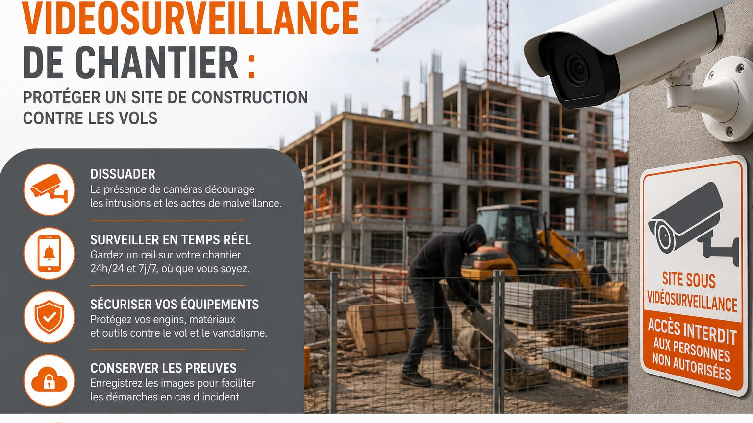 Vidéosurveillance de chantier : protéger un site de construction contre les vols 