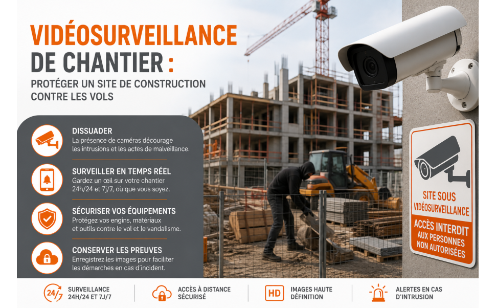 Vidéosurveillance de chantier : protéger un site de construction contre les vols 