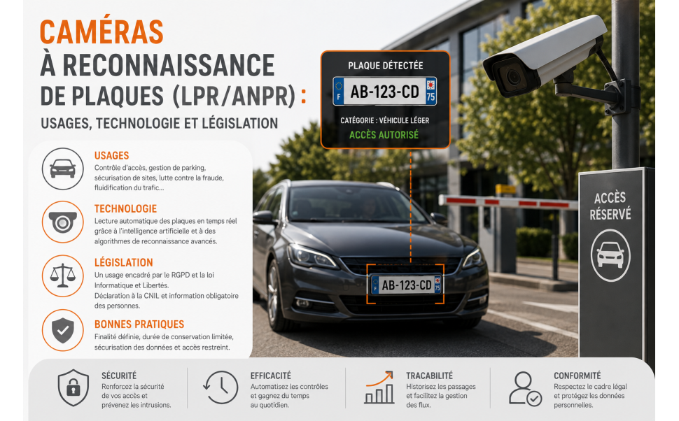 Caméras à reconnaissance de plaques (LPR/ANPR) : usages, technologie et législation