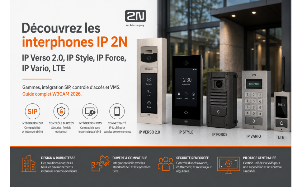 Interphones IP 2N : guide complet 2026 W3CAM
