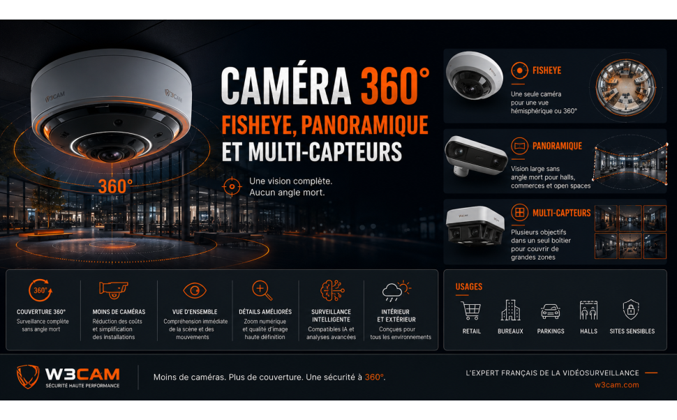 Caméra 360° : fisheye, panoramique et multi-capteurs